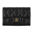 Chanel Classic Card Holder, &pound;450, Accessories, Black, Leather, Front view